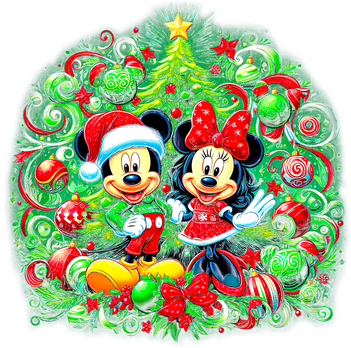 Mickey & Minie Christmas - Halftone
